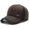 Gorra de Béisbol de Invierno para Hombre, Exterior, Felpa Gruesa, Protección para Orejas, Pico de Pato, para Personas de Mediana Edad y Mayores, Protección contra el Frío, Calidez