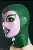 Nueva Moda Capucha de Látex Fetichista Máscara de Goma Hecha a Mano Sexy Máscara Cremallera Trasera Zhang