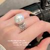 Anillo de Encaje Panal Gema Perla Perla de Perla de Profundidad del Mar de Tahití Encaje Zirconia Hueca Anillo de Perla de Palacio