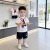 Conjunto de Manga Corta para Niños Niños 2026 Nuevo Elegante Ropa de Verano para Bebés Niños Fresco Guapo Delgado Estilo Campus Ropa