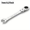 Llave de carraca universal de 72 dientes Llave de doble propósito Llave de carraca de cabeza móvil Apertura Flor de ciruelo Ahorro de mano de obra Llave rápida