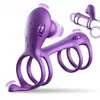 Anillo Jingle de Bloqueo Vibratorio para Hombres Doble Anillo Masajeador Vibratorio Anillo Retardante para Pene Productos Íntimos para Parejas Comercio Exterior Venta al por Mayor