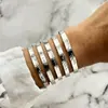 Moda Europea y Americana Nuevo Estilo Moda Personalizada Grabado Trenzado Geométrico Multicapa Apilados Pulseras Set de 10 Piezas Accesorios Al por Mayor