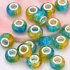 Cuentas redondas de agujero grande de 14 mm de color flash fino, cuentas planas de rueda de resina, venta al por mayor de fabricantes de accesorios de joyería hechos a mano para bricolaje
