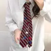 Corbata de Estrella de Sarga Marrón Vintage Estilo Campus Americano para Mujer, Tendencia de Accesorio de Bufanda Estilo Universitario Retro