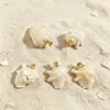 Acessório de pingente de concha branca com pino e argola, acessório de colar de concha de chifre de veado, material para brinco e chaveiro de bolsa DIY