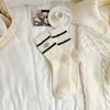 Calcetines para Mujer de Terciopelo Australiano Ins de Moda Otoño e Invierno Forrados de Polar de Caña Media Rayados Dibujos Animados Bordados Calcetines de Cachorro Calcetines de Piso Lindos Universitarios