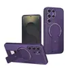 Funda para Teléfono Móvil con Soporte Anticaída de Fibra de Carbono de Fábrica Adecuada para Samsung Samsung S25 Ultra Funda Protectora Magnética