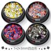 Lantejoulas de prego quadradas 1mm2mm3mm misturadas a quente transfronteiriças glitter verde em pó glitter PET Lote fino