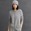 Chaqueta de punto holgada y elegante para mujer, nueva colección otoño/invierno 2025, de cachemir, cuello redondo y color liso.