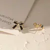 Pendientes de botón de plata 925 con forma de lazo francés plato para incienso repelente de mosquitos diseño de nicho femenino pendientes únicos lujo ligero Alto sentido otoño e invierno