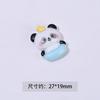 Superficie sólida brillante panda diy pegamento crema funda para teléfono móvil horquilla tocado taza de agua cuerda para el cabello joyería de resina