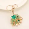 Llavero Metálico Serie Animales Creativos Transfronterizos Llavero de Elefante Exquisito Incrustado con Diamantes Colgante de Moda para Bolsas de Niñas