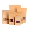 Bolsa Autosellable de Papel Kraft Yin y Yang Bolsa Translúcida con Ventana Bolsa para Empaque de Té, Nueces, Alimentos Bolsa Autosellable Yin y Yang
