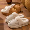Chinelos de algodão femininos para outono e inverno, uso doméstico interno, pelúcia quente, sola grossa, antiderrapante, adequados para casais, chinelos de algodão masculinos para inverno