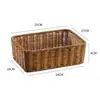 Cesta de armazenamento de rattan sintético roupas sujas brinquedos lanches artigos diversos cesta de armazenamento de bambu tecido doméstico sala de estar armário de TV desktop inteiro