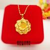 Colar de Flor de Latão Banhado a Ouro Novo para Mulheres, Pingente de Flor Onda d'Água Feminino, Joia Estilo Étnico, Tendência Nacional Estilo Étnico