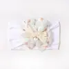 Diadema Elástica de Nailon de Estilo Nuevo Europeo y Americano para Bebé, Pañuelo para la Cabeza de Color Sólido con Lazo para Bebé, Accesorios Finos para el Cabello para Niños de Cuatro Estaciones