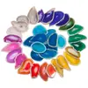 Artesanato de Pedras Preciosas Peça de Ágata Polida de Cor Mista Pedra Bruta de Cristal Natural Lote Disperso Pingente Peça de Sino dos Ventos Pequenos Enfeites DIY
