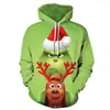 Sudadera con capucha para hombre con estampado digital 3D transfronteriza 2024 nuevo Amazon transfronterizo Halloween Papá Noel personalidad