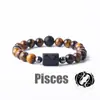 Pulsera con Cuentas de Piedra Natural Zodiacal de Amazon Transfronteriza Doce Signos del Zodiaco Ojo de Tigre Piedra con Imagen Pulsera Venta al por Mayor