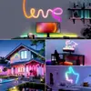 Fita de LED RGB com escala de dragão brilhante de 360 graus, cor de fantasia, fita de luz linear tecida, à prova d'água, flexível, neon, luz linear fluida