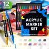 Marcador acrílico de doble punta, bolígrafo para pintar para niños, bolígrafo para grafiti, punta suave, bolígrafo de línea fina para cuentas a mano, traje de regalo para el día del niño, venta al por mayor