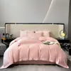 Conjunto de 4 peças Classe A com 60 fios de Lyocell Tencel da Lenzing, com borda larga e design de canto, fresco e respirável, para um quarto de casal master