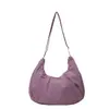 Bolso bandolera plisado estilo japonés para mujer, gran capacidad, color sólido, bolsa de tela, para ir al trabajo, tela de nailon, bolsa tipo empanadilla, bolso de hombro para estudiantes