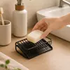 Plato de jabón con drenaje inclinado para encimera de baño, caja de drenaje de jabón, estilo nuevo, para fregadero, almacenamiento de jabón de lavandería