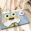 Alfombras absorbentes populares y adorables para baño, alfombras de dibujos animados para uso doméstico, adecuadas para baños, dormitorios y inodoros, con una textura de cachemira sintética