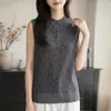 Transfronteiriço Verão 2026 Roupas Femininas Lyocell Tencel Tricô com Gola V Elegante Slim Fit Sem Mangas Pulôver Gola V