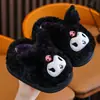 Pantuflas de algodón lindas de otoño e invierno para niños, pantuflas cómodas y cálidas de dibujos animados para niños mayores, zapatos de algodón de moda con forro de felpa y forro polar para niños pequeños