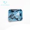 Flor de coche biselada rectangular 106# azul mar profundo cristal de espinela piedra desnuda síntesis pequeño octogonal 106 espinela azul claro