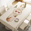 Toalha de Mesa para Jantar Levemente Luxuosa e de Alta Qualidade, Impermeável, à Prova de Óleo, Lavável, Resistente ao Calor, Pano de Mesa para Café de PVC, Nova Toalha de Mesa Retangular com Desenhos Animados