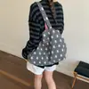 Bolsa de Hombro Doble Cara de Nylon Resistente al Agua con Bloques de Color Retro "Rosa y Negro"