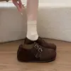 Zapatos planos sin cordones 2026 corte profundo suela blanda que aumenta la altura retro nuevo colorblock versátiles zapatos de mujer para un cómodo uso diario en otoño