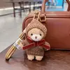 Conjunto de Suéter Desenho Animado Coreano Pingente Chaveiro Urso Pingente de Bolsa Urso Mocha Pingente de Pelúcia Chaveiro