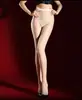 Medias de Seda Aurora Talla Grande de 640 Puntos Entrepierna Sin Costuras Cintura Transparente Ultra Delgadas Sexy Brillantes Aceitosas Sedosas Alta Densidad Pantimedias de Entrepierna Abierta