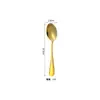 Conjunto de Talheres Doméstico de Aço Inoxidável 1010 com Quatro Peças, Cor Dourada, Faca de Bife para Restaurante Ocidental, Garfo, Colher de Sobremesa, Colher de Café