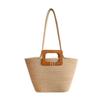 Design de Nicho Luxo Leve Bolsa de Palha Trançada com Corda de Algodão Grande Capacidade Tote de Ombro para o Dia a Dia Bolsa de Praia