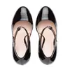 Zapatos de una sola capa de moda europea y americana transfronterizos, punta redonda, suela gruesa, tacón grueso, hebilla, zapatos de mujer, talla grande, zapatos de mujer 45