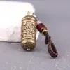 Llavero con Mantra de Seis Palabras, Colgante para Teléfono, Adorno Pequeño, Artesanía de Latón, Venta al por Mayor Transfronteriza, Hecho a Mano Vintage