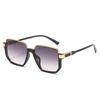 3220 Liquidación Gafas de Sol de Media Montura Exportación Transfronteriza Amazon para Hombre y Mujer Venta al por Mayor Gafas Anti-UV Dorado Plástico Mixto