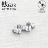 Arete Hua Zi Modelo G23 Aleación de Titanio Arete para Oreja Arete para Cartílago de la Oreja Barra Roscada Interna Espiral Base Plana Circonita Arete para Labio Joyería para Piercings