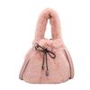 Bolso de felpa para mujer de comercio exterior 2023 bolso nuevo moda coreana portátil tipo cubo con cordón simple para hombro o cruzado