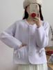 Casaco Suéter Cardigã Gola Redonda Estilo Xiao Xiang Feng Feminino Inverno 2024 Novo de Inverno Doce de Alta Qualidade que Rejuvenesce