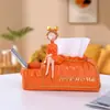 Caja de Papel Creativa para Sala de Estar Caja de Papel de Lujo Ligero para Sala de Estar Adornos Creativos de Almacenamiento Caja de Pañuelos Jarrón Decorativo para el Hogar
