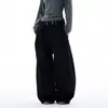 Calça social elegante e bonita de alta qualidade com bom caimento, calça masculina de cintura alta e perna larga estilo americano, estilo old money, preta retrô para outono e inverno