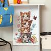 Diversión-e191: Gatito apilado, arhat, mariposa, flores, dormitorio, sala de estar, porche, hogar, fondo, embellecimiento, pegatinas de pared, venta al por mayor.
